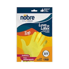 Luva Borracha/Latex P/7 Amarela Top Ca 39042 - Nobre