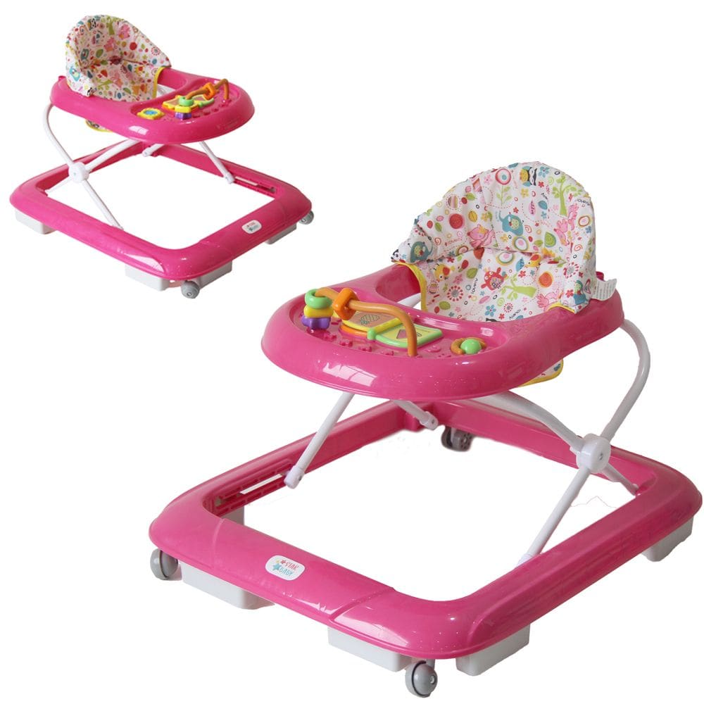 Andador Didático Infantil Bebês Smart Primeiros Passos com Atividades Educativas e Interativas Rosa - Baby Style