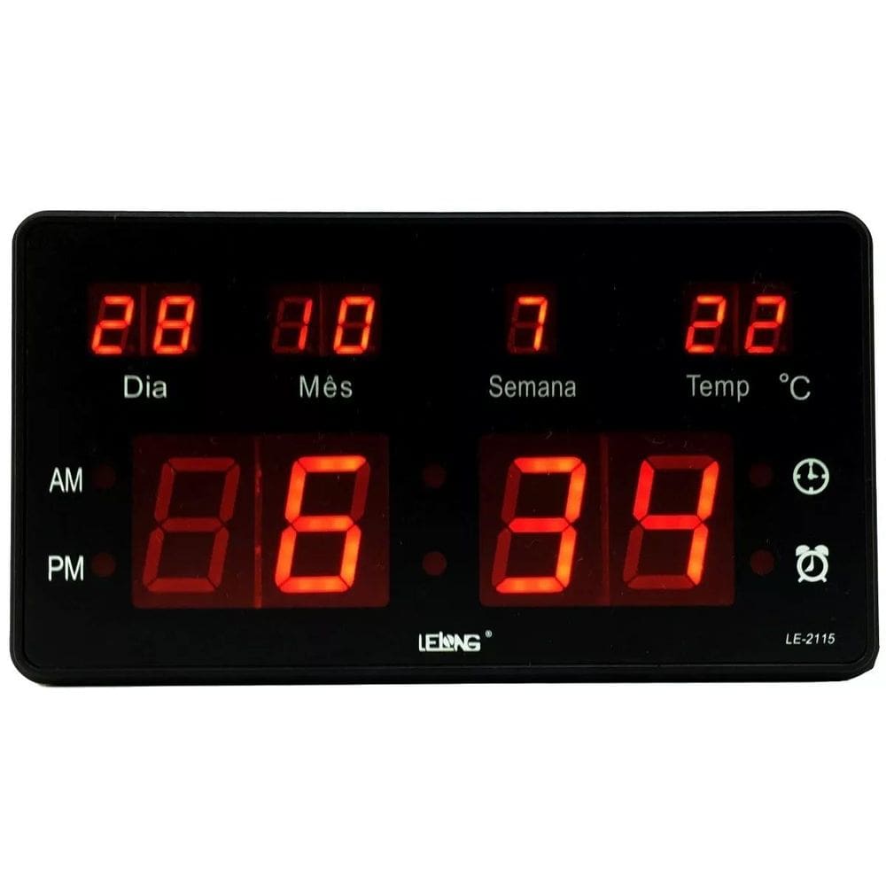 Relógio Parede Mesa Led Digital Calendário Termômetro Le2115 Homologação: 149822010251