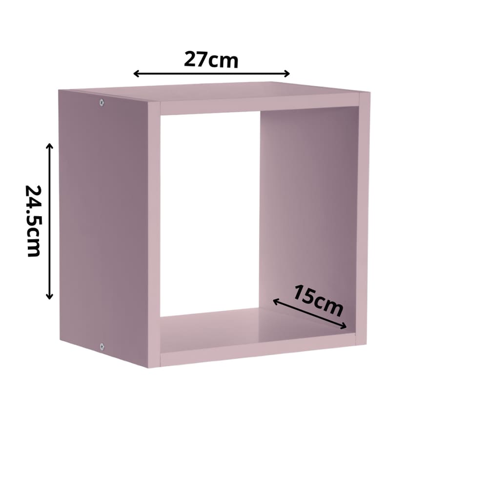Nicho de Madeira Simples Rosa 1,2x27x24,5x15cm