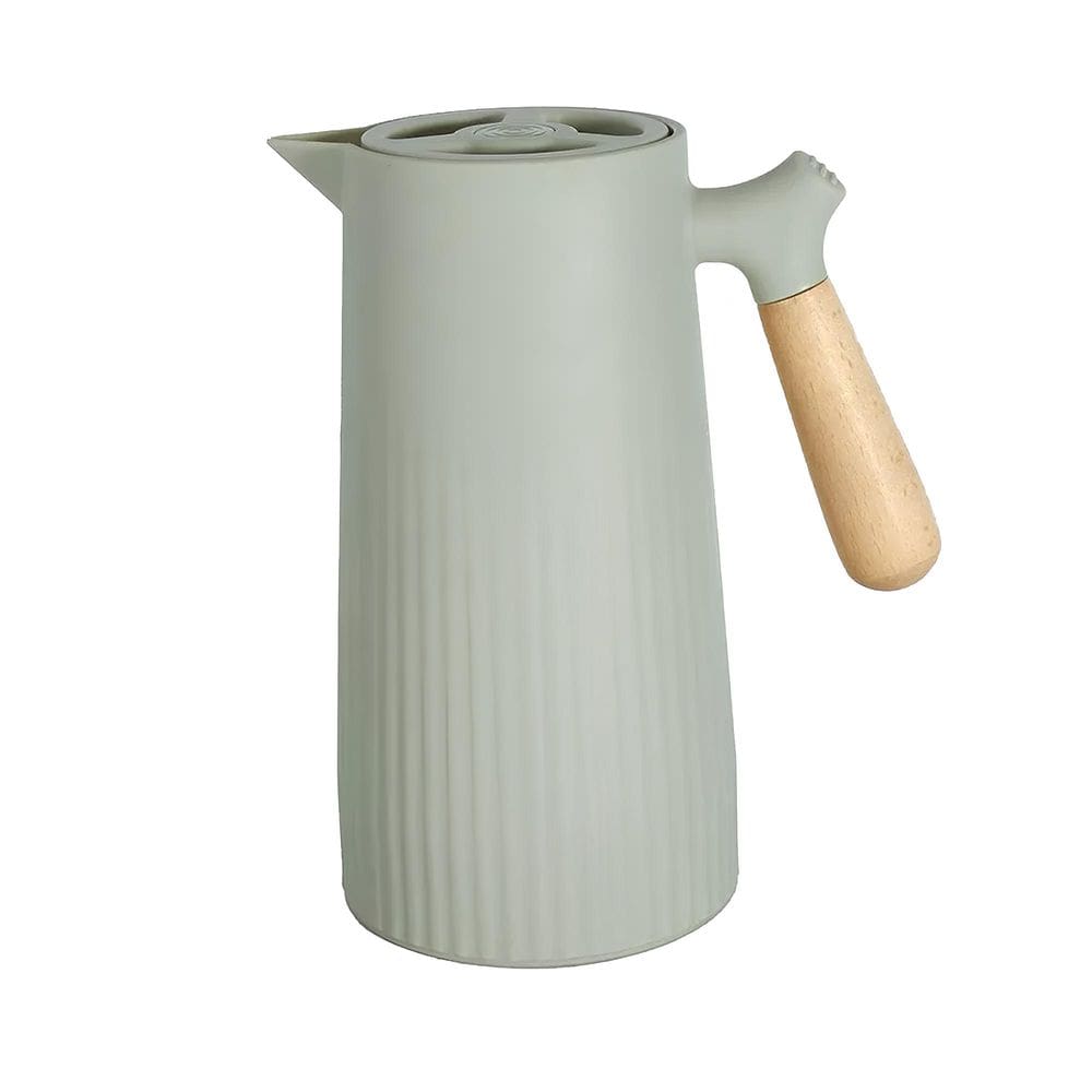 Garrafa Térmica Nórdica Menta C/ Cabo de Madeira P/ Café Chá Agua 1L