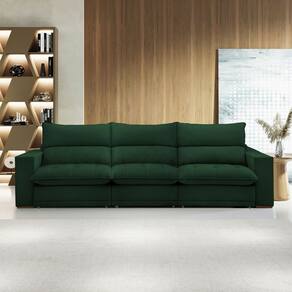 Sofá 4 Lugares Martinho Retrátil Veludo Verde  - Celflex