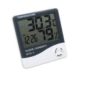 Relógio Digital HTC-1 Branco Higrômetro 16x10x2cm