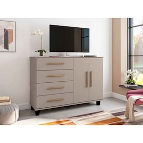 Cômoda Organizadora Quarto 4 Gavetas 2 Portas Gianduia- Rede Móveis