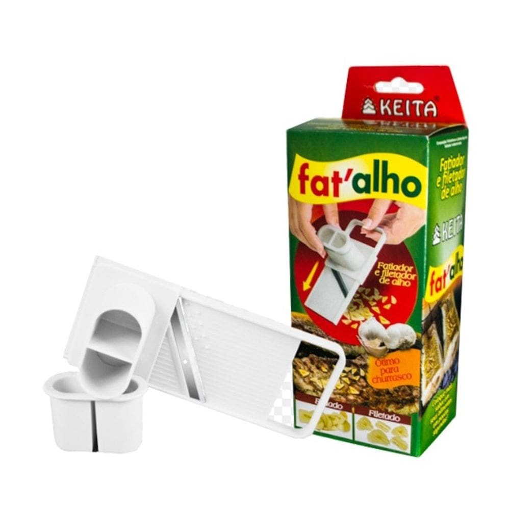 Fatiador/ Filetador de Alho Prático 18,5 cm Branco