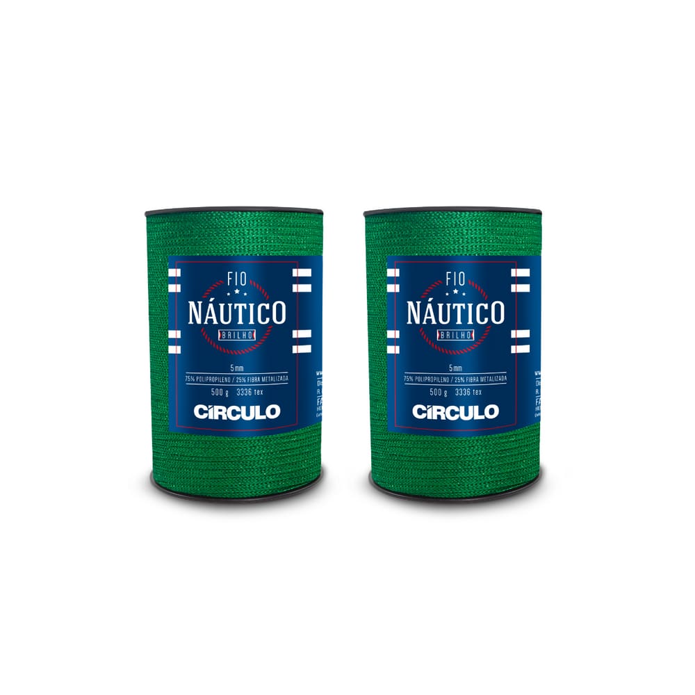 Kit 2 Fio Náutico Brilho Círculo - Cor 5350 - Verde