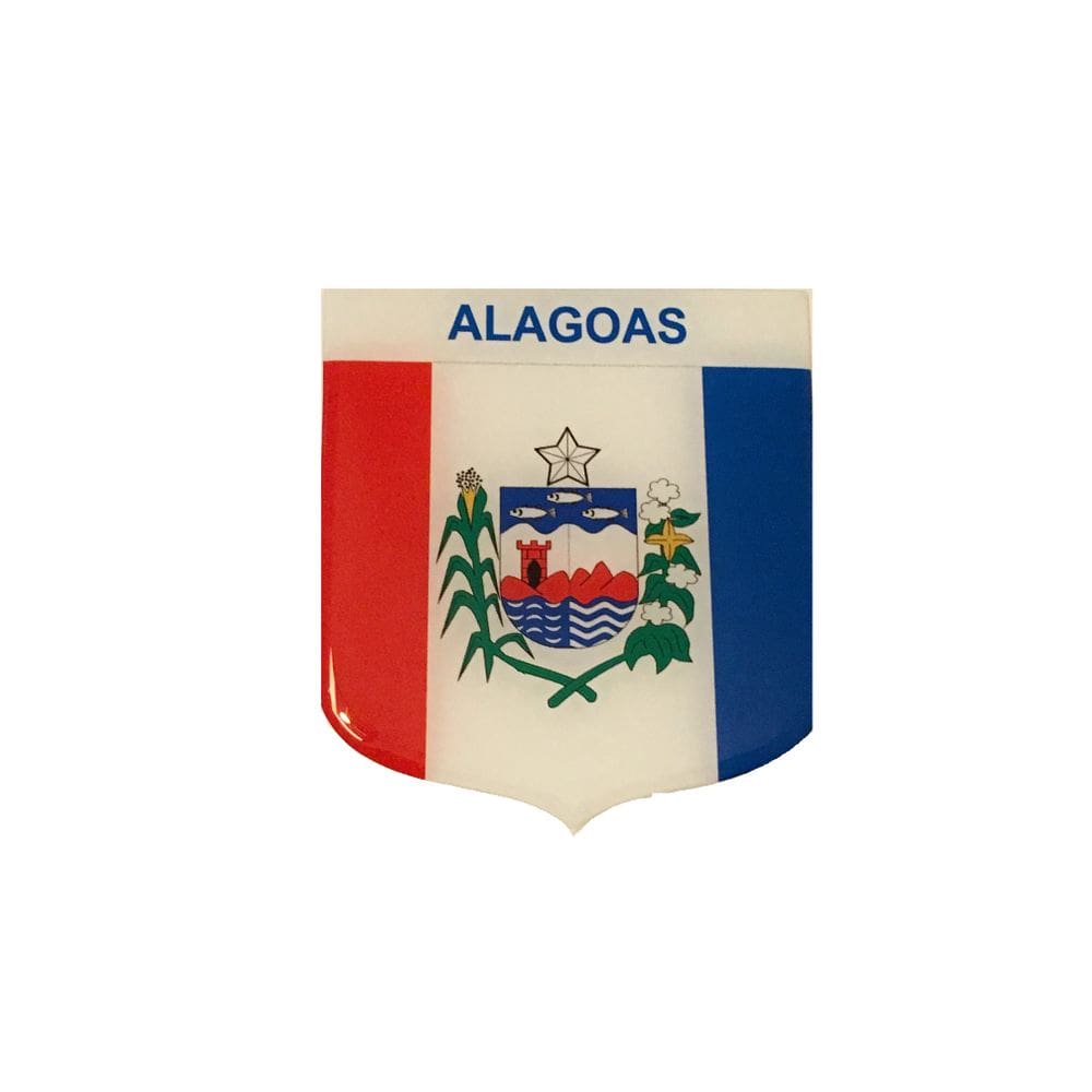 Adesivo Resinado Em Escudo Da Bandeira De Alagoas