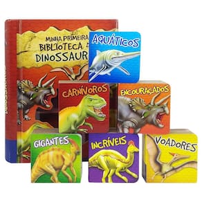 Livro Dinossauros Minha Primeira Biblioteca Com 6 Livrinhos