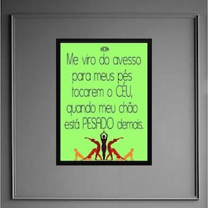 Quadro Yoga Frase - Tocar O Céu 45X34Cm - Com Vidro