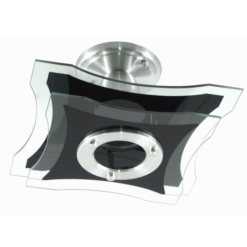 Lustre Plafon De Sobrepor De Teto - Capela Preto - 2 Vidro