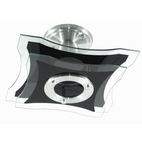 Lustre Plafon De Sobrepor De Teto - Capela Preto - 2 Vidro