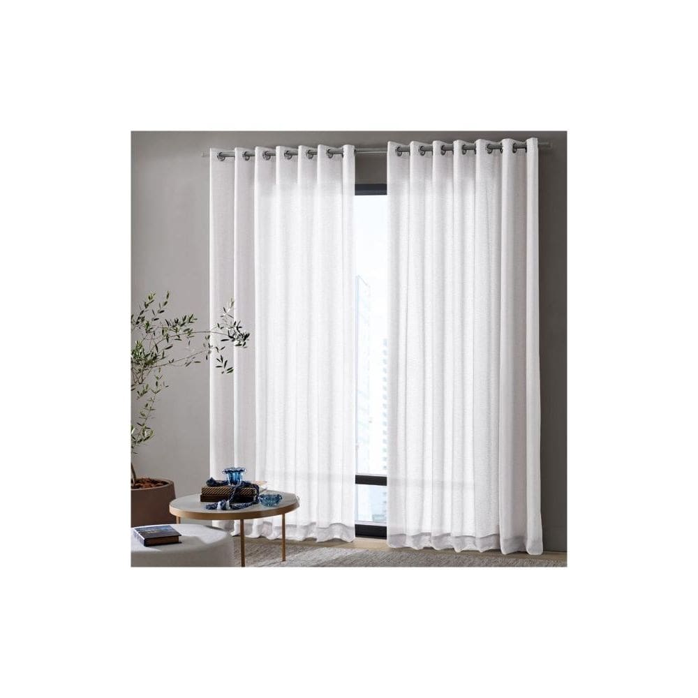 Cortina Bella Janela 420x230 cm Duplex Napoles Branco