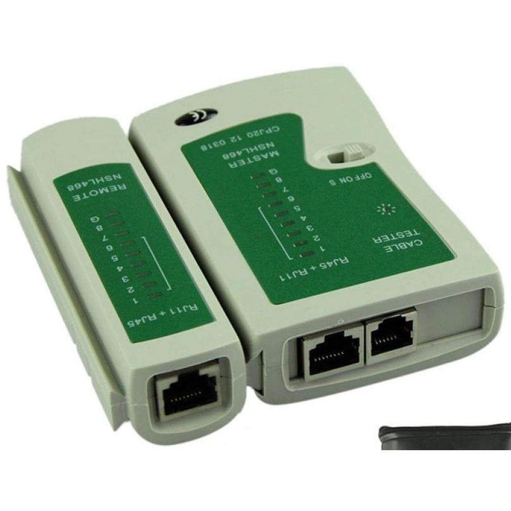 Testador de cabos RJ45 e RJ11