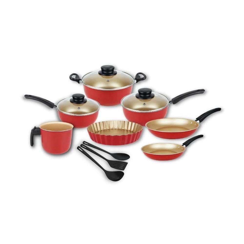 Conjunto Jogo Panelas 10 Peças Antiaderente Teflon