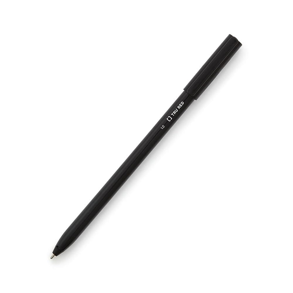 Caneta esferográfica STAPLES TRU RED Medium Point 1,0 mm Black Dozen
