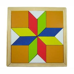 Mosaico Quebra Cabeça Colorido Estrela - Madeira