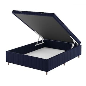Base de Cama Box Casal Vision com Baú Turkey/Azul - Vian