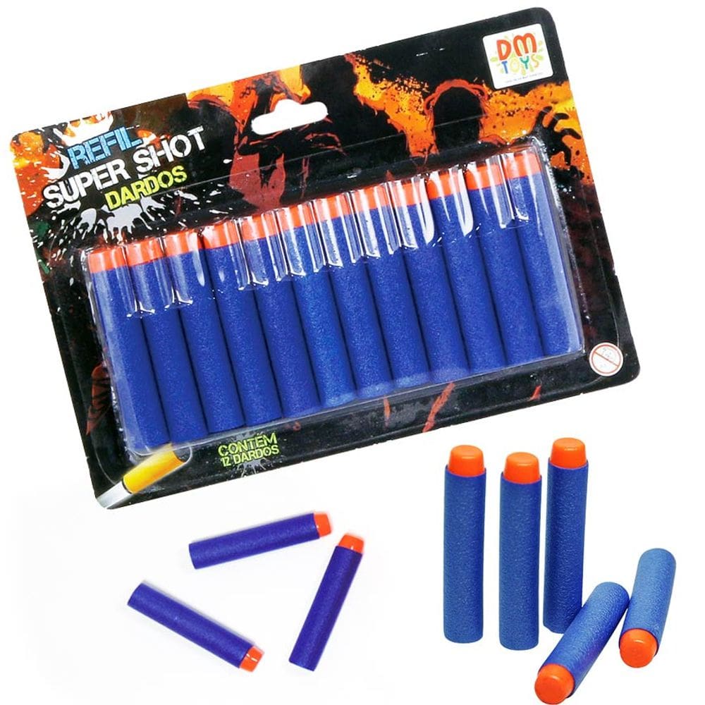 Refil para lançador nerf super shot 12 dardos