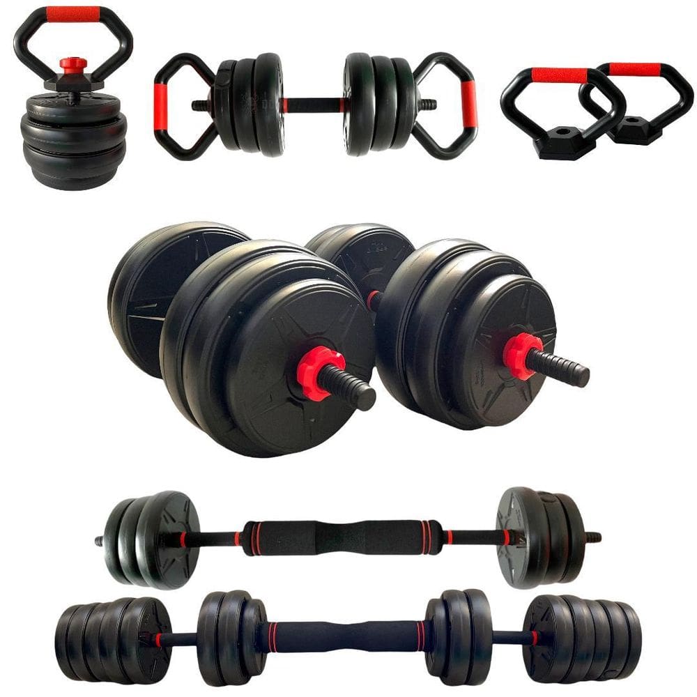 Kit Halteres Musculação Kettlebell 6 Em 1 Peso 40Kg Odin Fit
