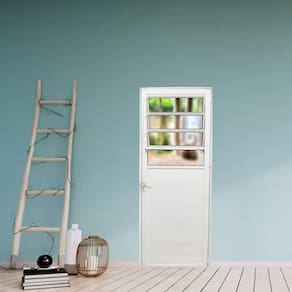 Porta Basculante Lambril de Alumínio 210 X 70cm Linha 25 Lado Esquerdo Branco