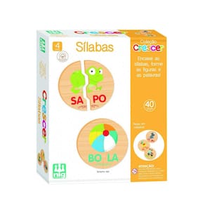 Jogo Sílabas de Madeira 4 Anos+ - Nig Brinquedos