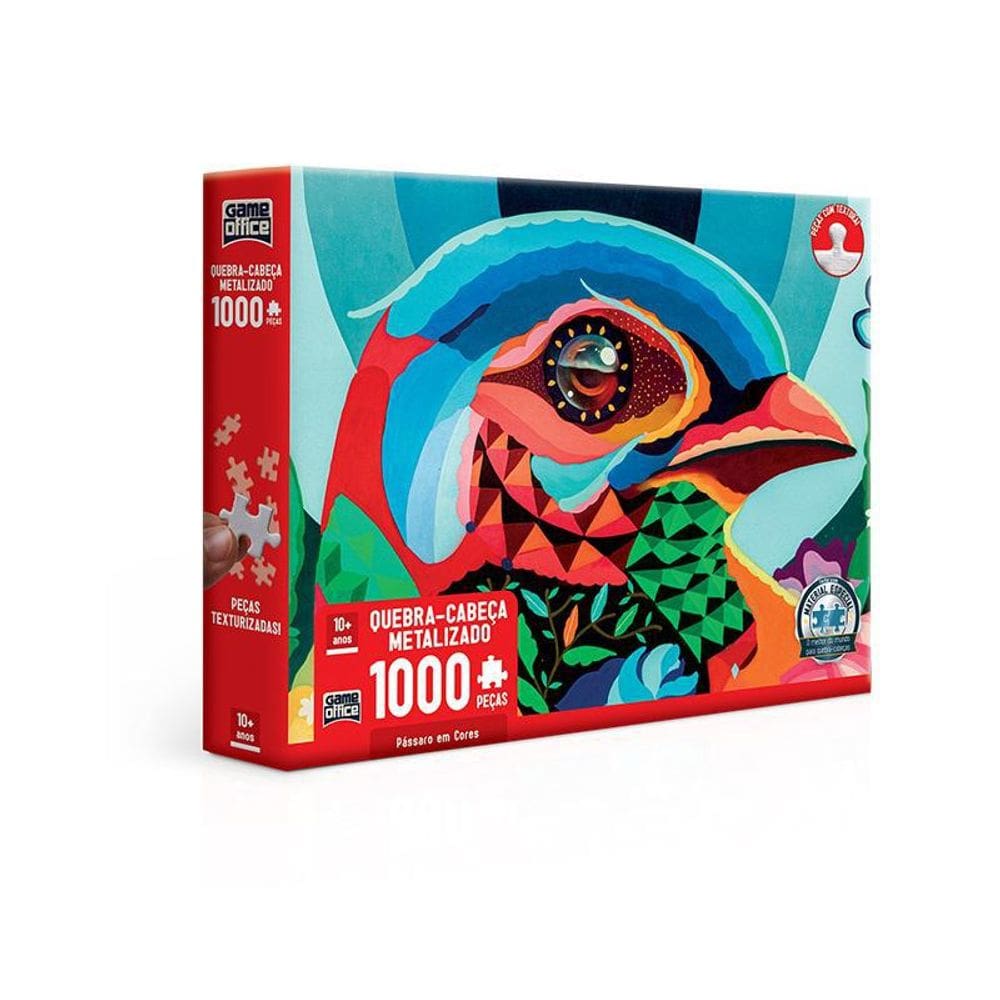 Quebra-Cabeça 1000 Peças Passaro Em Cores Metalizado Toyster