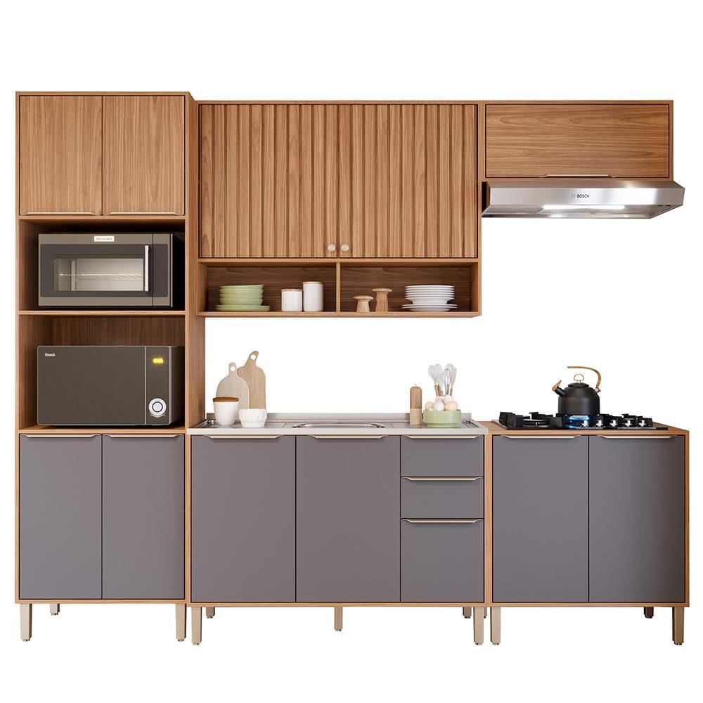 Cozinha Modulada Divina 5 Peças com Torre Quente 2 Fornos e Balcão 120cm para Pia - MGM