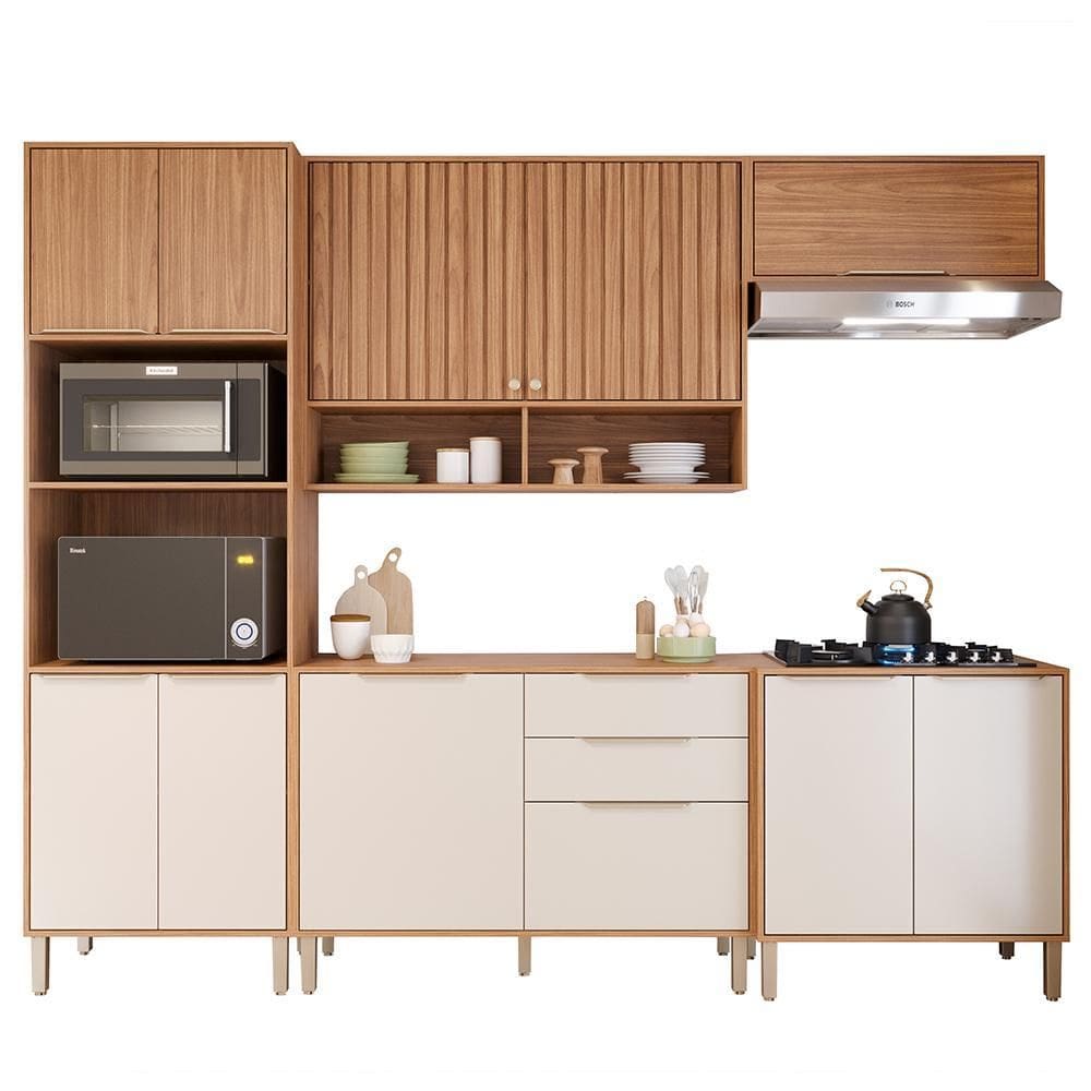 Cozinha Modulada Divina 5 Peças com Torre Quente 2 Fornos e Balcão Cooktop 80cm - MGM