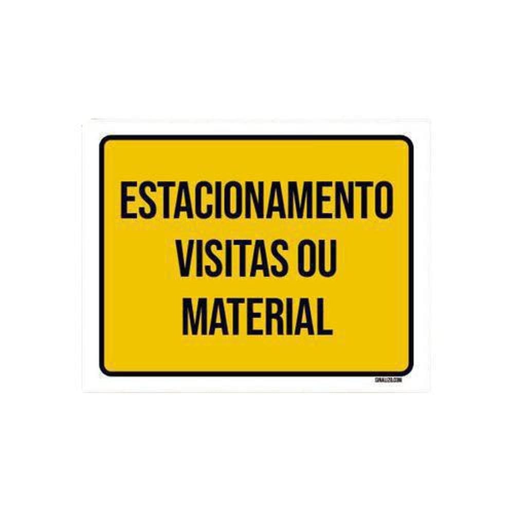 Placa Sinalização Ambiente Estacionamento Visitas 27X35