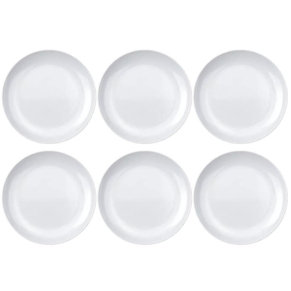 Kit 12 Prato Opaline Blanc Sobremesa Redondo Duralex Vidro