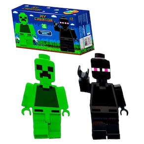 Kit Brinquedo Infantil 2 Bonecos Preto E Verde De Montar