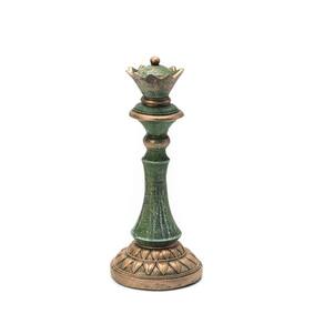 Rainha Peça Do Xadrez Decorativa Em Resina 30 Cm Marrom
