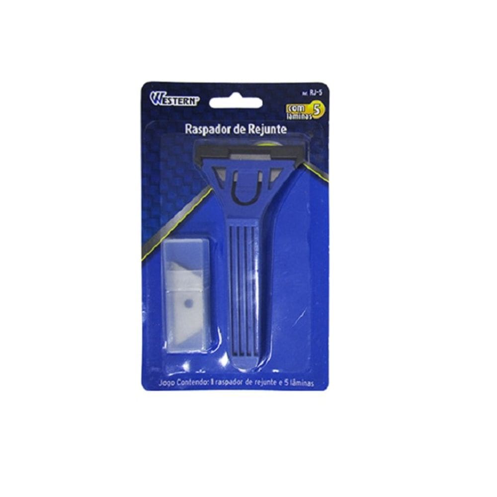 Raspador De Rejunte De Metal / Plastico e Refil Com 5 Pecas