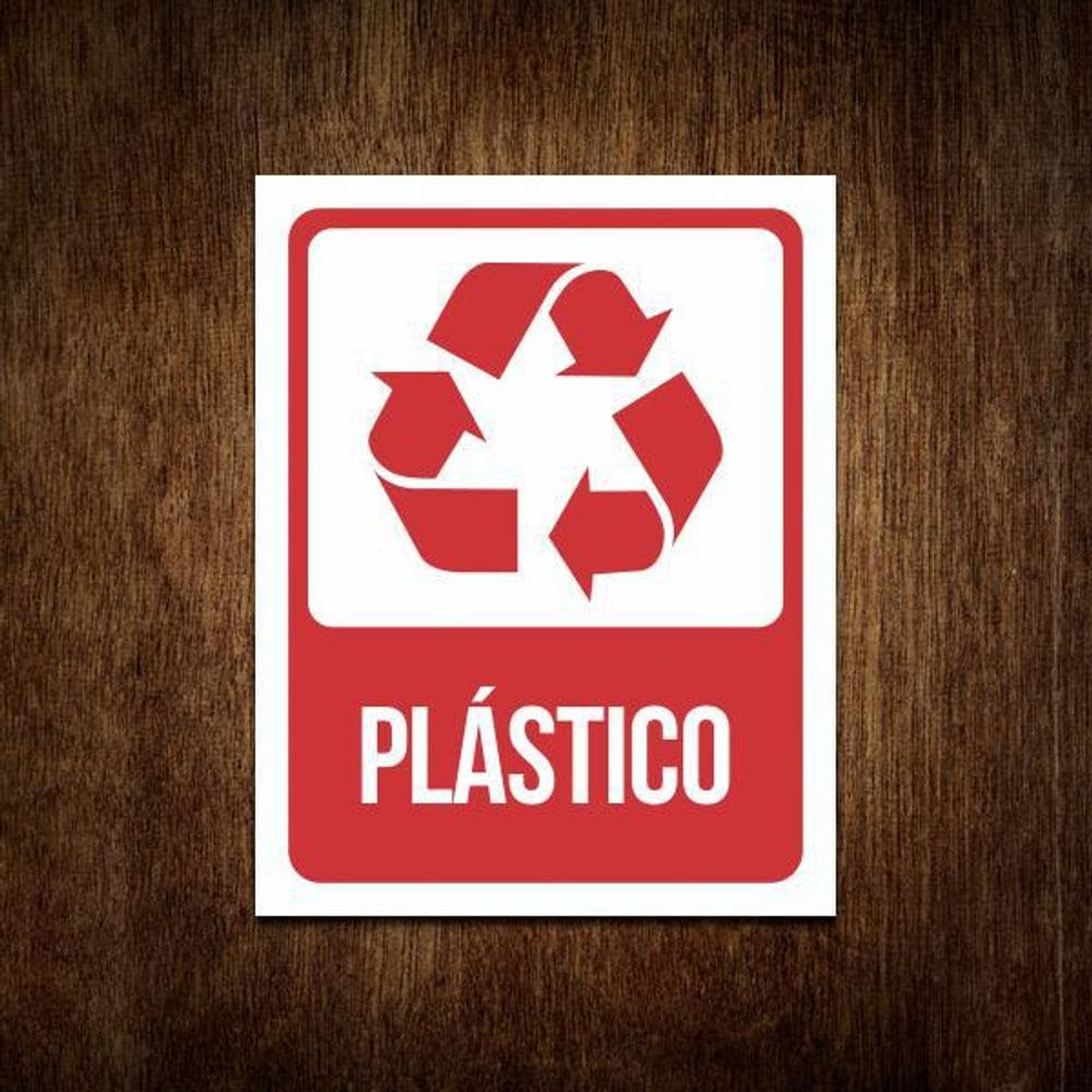 Placa De Sinalização Advertência - Lixo Plástico 27X35