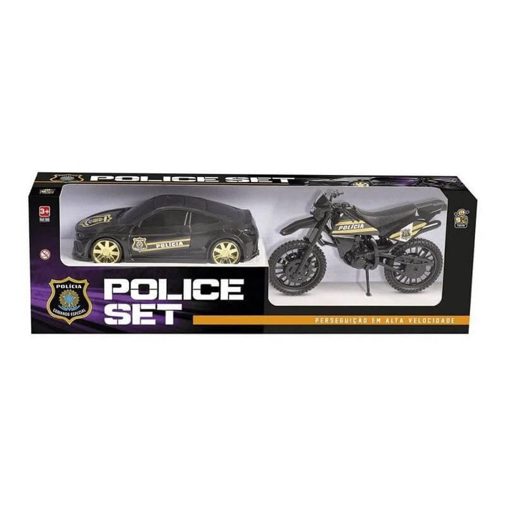Carro E Moto Police Set 306 - Bs Toys