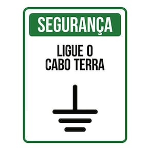 Kit 3 Placas Sinalização - Segurança Ligue Cabo Terra Verde