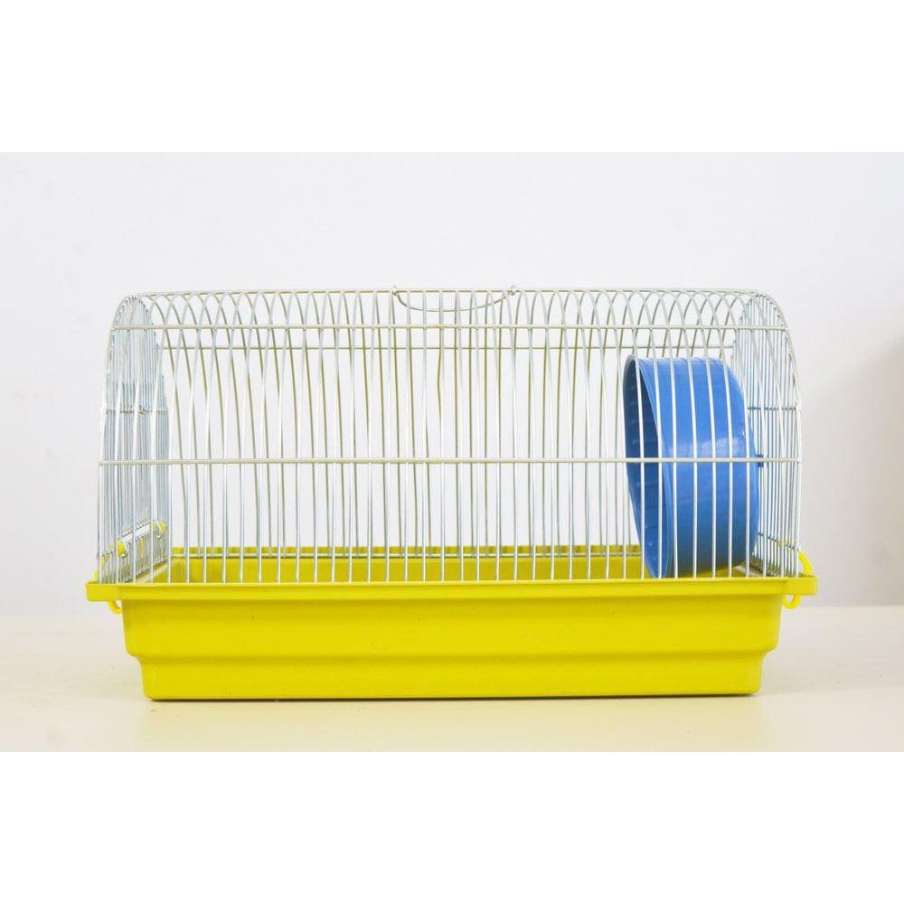 Gaiola Hamster N209 Pequena Zincada Prata Fundo Amarelo