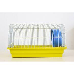 Gaiola Hamster N209 Pequena Zincada Prata Fundo Amarelo