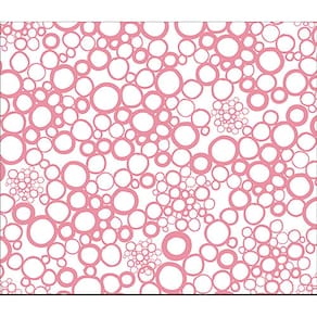 Papel de Parede Adesivo Lavável Floral Círculos Rosa