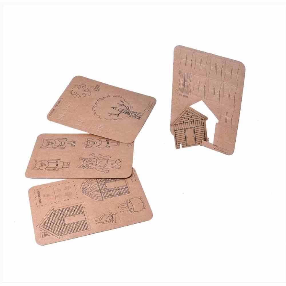 Kit Montar E Pintar- 3 Porquinhos Papelão 202301 Eu Amo