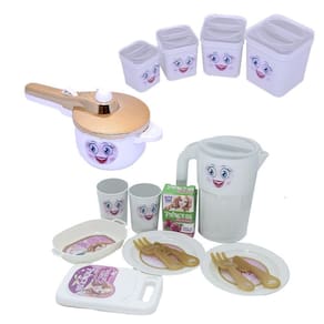 Kit Cozinha Menina Jantar Panela De Pessão Potinhos 17Pç