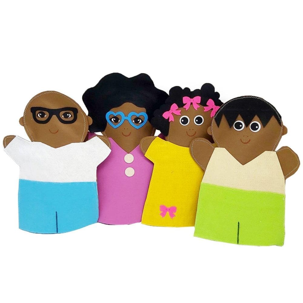 Fantoche - Feltro - Família Afro - Kits E Gifts