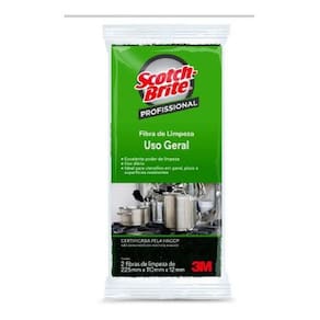 Kit 30 Unid Fibra Limpeza Média 225x110x8 mm Scotch Brite
