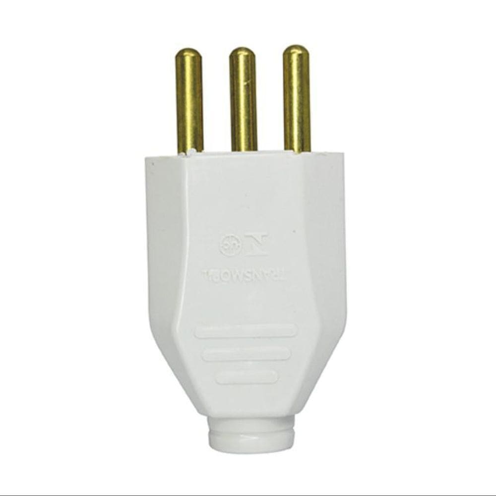 Kit 10 Plug Pino Macho 20A 2P+T Transmobil Cinza