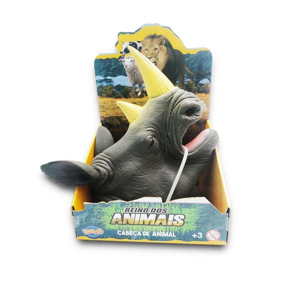 Brinquedo Reino Dos Animais Fantoche De Mão Rinoceronte