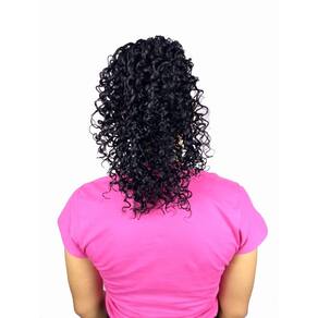 Rabo de Cavalo Afro 100% Fibra Japonesa 30cm Preto 120g