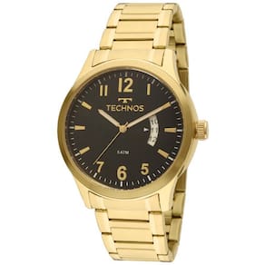 Relógio Masculino Technos Dourado Banhado Ouro 2115Ktptdy4P