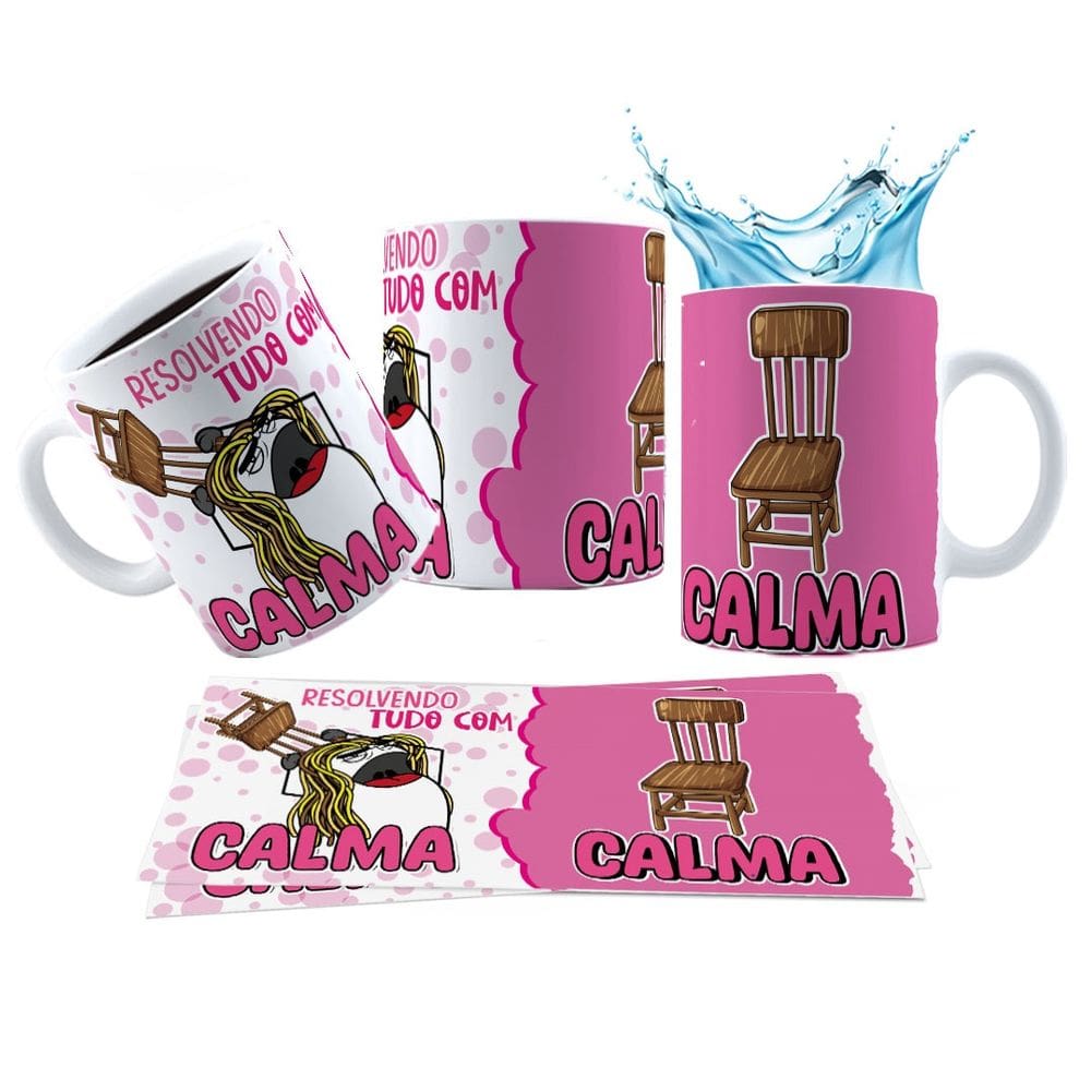 Caneca 325ml Resolvendo tudo com calma Meme Cadeirada