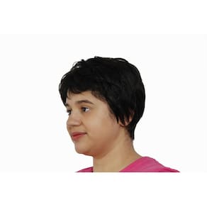 Peruca Lace Wig Curta Castanho Escuro Fibra Futura