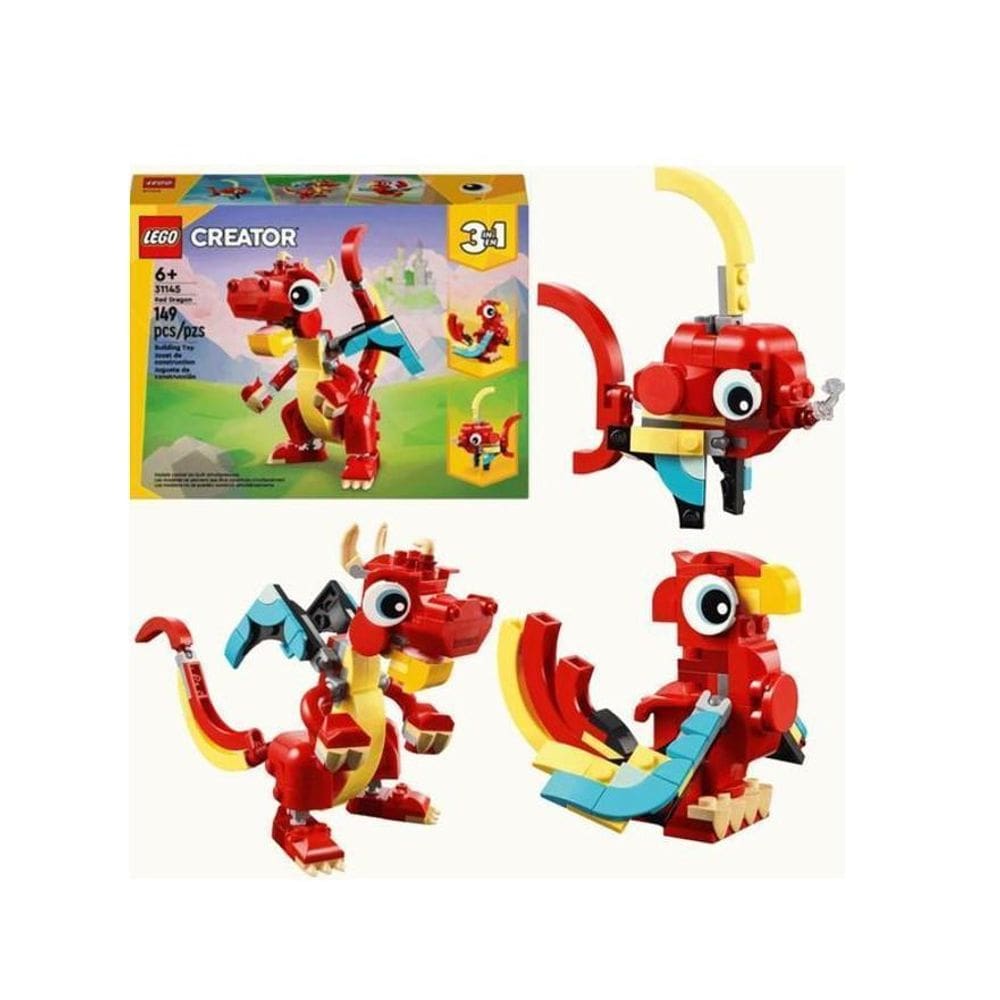 Lego Creator 3 Em 1 Dragão Vermelho - 31145